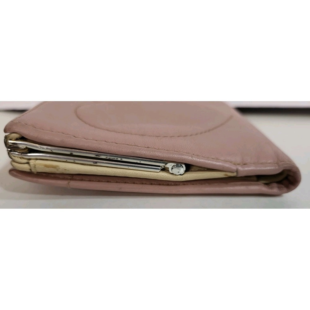 Vintage Brighton Pink Soft Leather Wallet BillFold Organizer Heart Change Pouch - Picture 14 of 15
